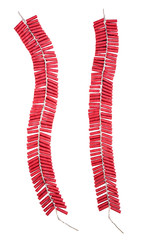Red Firecrackers isolated on white background with clipping path.