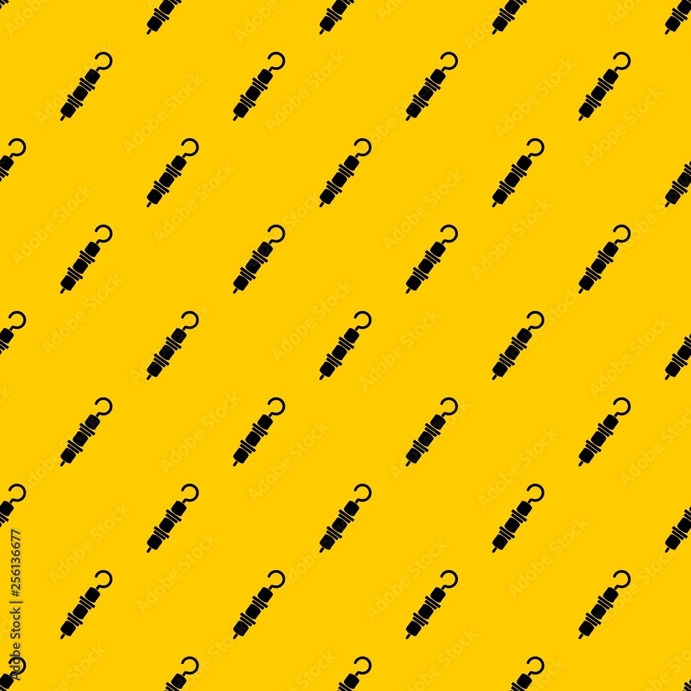 Poster kebab on skewer pattern seamless vector repeat geometric yellow for any design