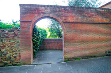 ancient and modern arch typical of the historic town