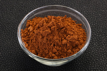 Cocoa powder in the bowl