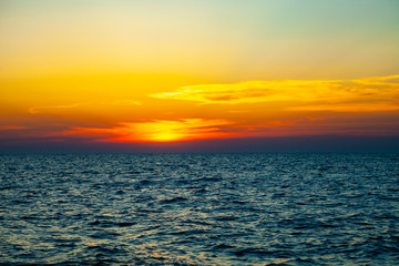 Beautiful sea at sunset.