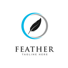 feather logo design vector