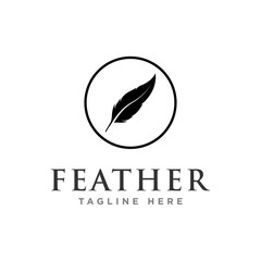 feather logo design vector