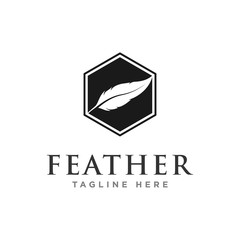 feather logo design vector