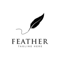 feather logo design vector
