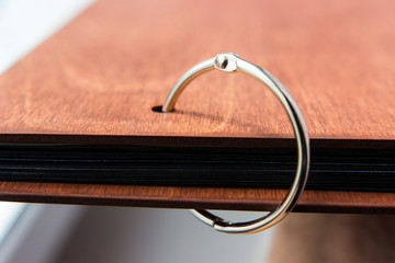 Metal rings caught. Metal rings binding. binding on the rings. ring book