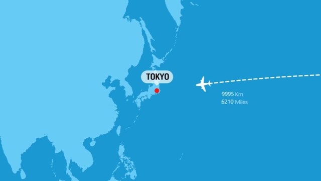 New York to Tokyo  Flight Travel Route