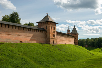 Zlatoust Tower. Walls and towers of the Novgorod Kremlin, Russia.