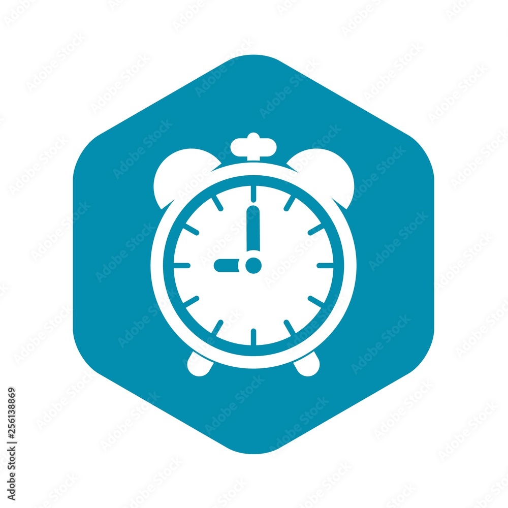 Poster alarm clock icon in simple style isolated vector illustration