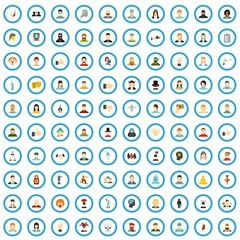 100 human icons set in flat style for any design vector illustration