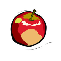 Tricolor apple close-up vector
