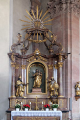 Fototapeta na wymiar Saint Joseph altar in Our Lady church in Aschaffenburg, Germany
