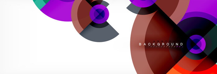 Round circles and triangles abstract background