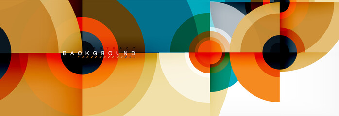 Circle geometric composition abstract background design, cover, template, brochure, flyer.