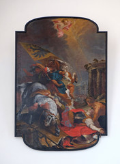 Painting in Benedictine monastery church in Amorbach, Germany
