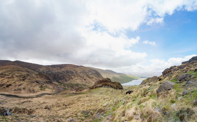Landscape  with a lake in Gleninchaquin park