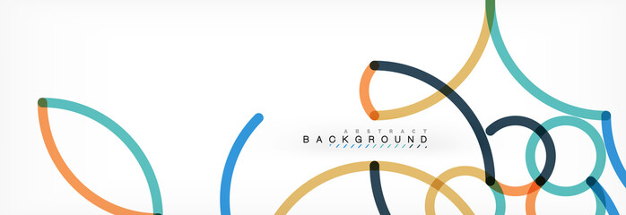 Curly wave lines abstract background design, transparent color lines on gray