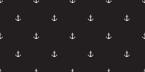 anchor seamless pattern helm vector maritime nautical boat sea ocean isolated repeat wallpaper tile background black