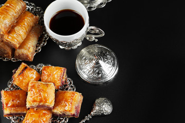 Traditional Turkish coffee and Turkish delight