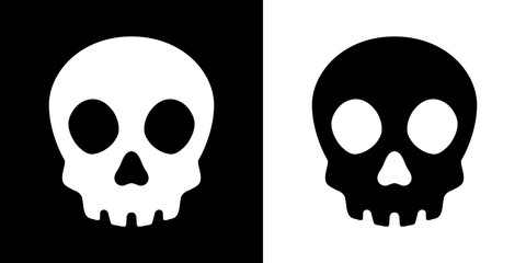 Skull crossbone vector pirate icon logo Halloween ghost graphic symbol illustration - obrazy, fototapety, plakaty