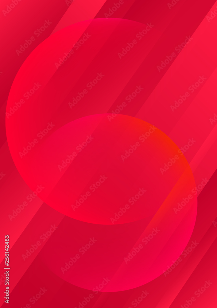 Poster vertical red abstract background with graphic elements.