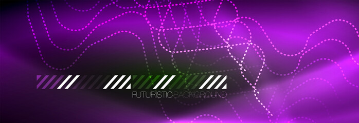 Shiny neon lights background, techno design, modern wallpaper for your project