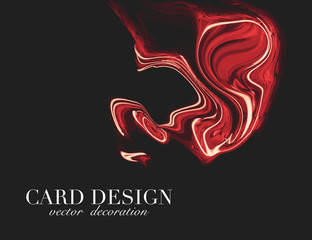 Red orange presentation concept. Modern design with liquid marble flow. Wavy line background. Dynamic vector  illustration.