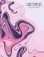 Contrast liquid violet pink background. Marble bright graphic. Colorful modern banner, presentation template. Surface vector decoration. Vintage antique color splash. 