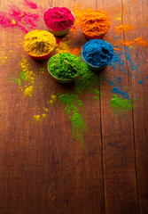 Colorful powder for sale on the festive occassion of Holi in India. Colorful Indian powder background