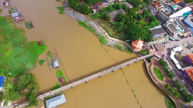 Bird's Eye View of Uthai Thani Province with Sakae Krang river, Thailand. 5