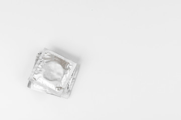 Background of condoms. condoms on a white background