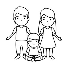 parents couple with son characters