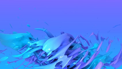 blue Liquid color background design. 3d rendering