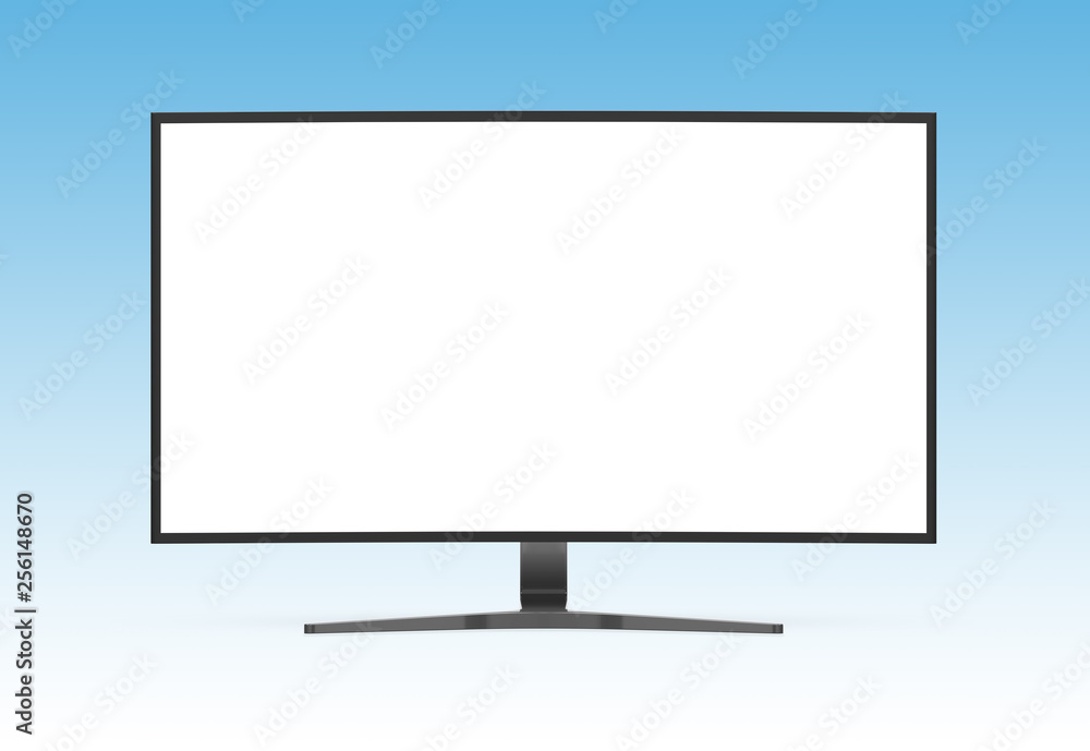 Poster Modern computer monitor mockup isolated on white 3d rendering