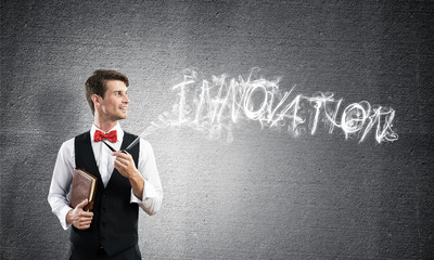 Conceptual image of young businessman.