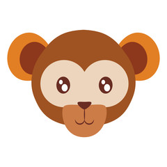 cute exotic monkey head character