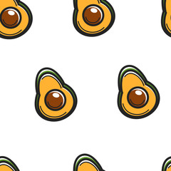 Avocado fruit seamless pattern Cuban symbol harvest