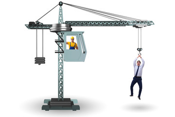 Businessman in career promotion concept