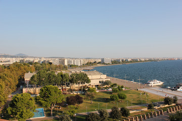 The seafront and the harbor in Thessaloniki Greece