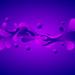 Colored splashes in abstract shape. Vector illustration. Vibrant colors