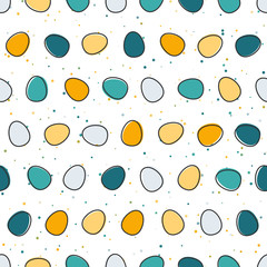 Easter eggs seamless background. Vector pattern.