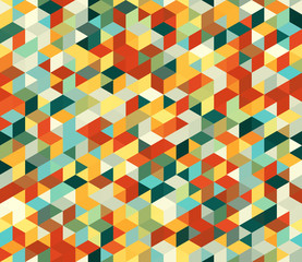Seamless multicolor trianle pattern. Geometric background with triangles.