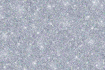 Silver glitter texture with colored particles. Vector