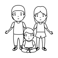 parents couple with son characters