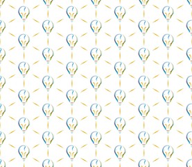 Elephant light bulb seamless vector pattern