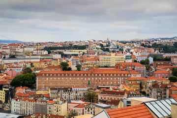 Naklejka na ściany i meble panorama della città di Lisbona