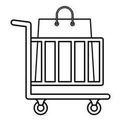 shopping cart with shopping bags