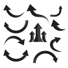 Black arrows set on white