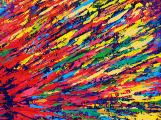 Colorful texture hand drawn oil paint.Oil painting on canvas background.abstract  background and textured.brushstroke colorful art. Fragment of artwork. Spots of paint. Modern art. Contemporary art.