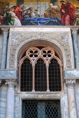 Gate to the Saint Marks Basilica (Patriarchal Cathedral Basilica of Saint Mark), St. Mark's Square, Venice, Italy, UNESCO World Heritage Sites 
